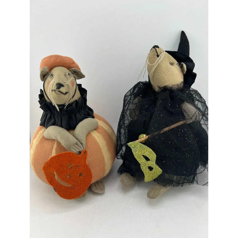 Halloween Primitive‎ Vintage Stuffed Pumpkin Mousse Sand Filled Base